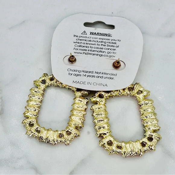 Glam Rhinestone Statement Earrings Colorful Baguette Dangle Rainbow Brig… - Picture 7 of 10